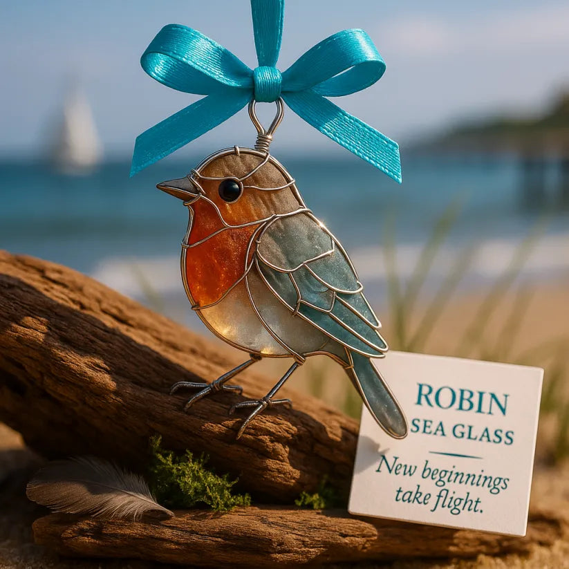 Handmade Sea Glass Bird Ornament